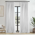 White Extra Long total Blackout Linen Curtains 108 Inches Long by Topfinel