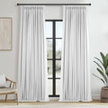 Cream White Pinch Pleated Curtains 96 Inch Long, 100% Blackout Thermal by Topfinel