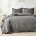 akkialla Dark Grey Twin Quilt Set, Ultrasonic Lightweight Bedspread Coverlet by akkialla