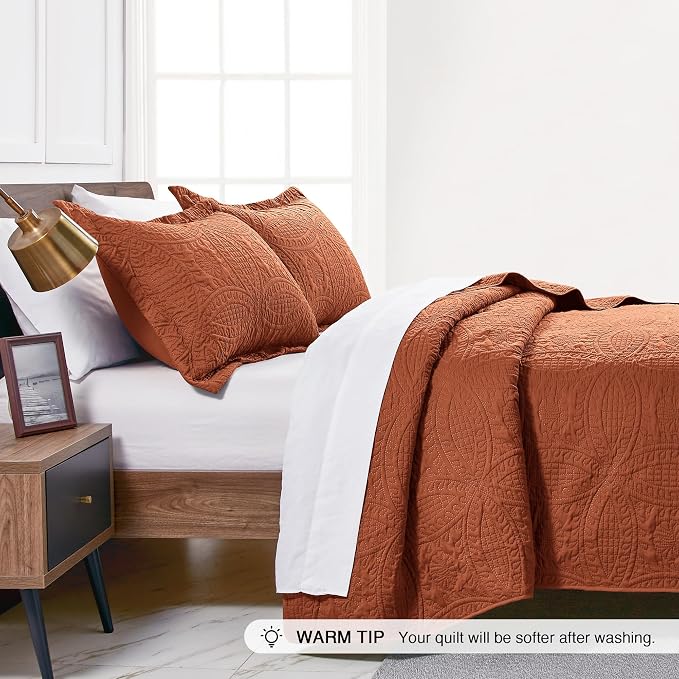 Love's cabin Twin Quilt Set Umber Bedspreads - Image 4