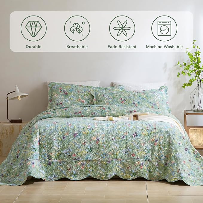 Lady Ann Oversized King Bedspread 120x120, Lightweight Quilted Coverlet 3 PCS - Image 2
