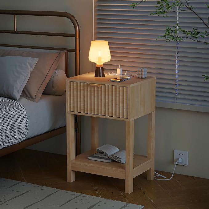 Nasonet Night Stand Set 2, Fluted Nightstand - Image 7