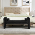 61" Velvet End of Bed Bench, Upholstered Seat by CDBBIB