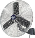 Global Industrial Commercial Wall Mount Fan, Fixed and Oscillating, 30" Diameter, 1/3 HP, 3 Speed, 8775 CFM at 1100 RPM, Tilting Head, For Indoor Use Only