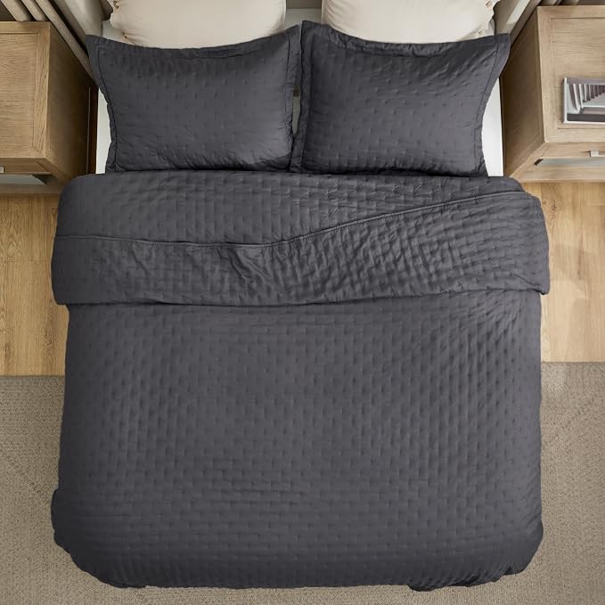 Bedsure Cal King Quilt Bedspread, Lightweight Comforter, Charcoal Coverlet | - Image 9