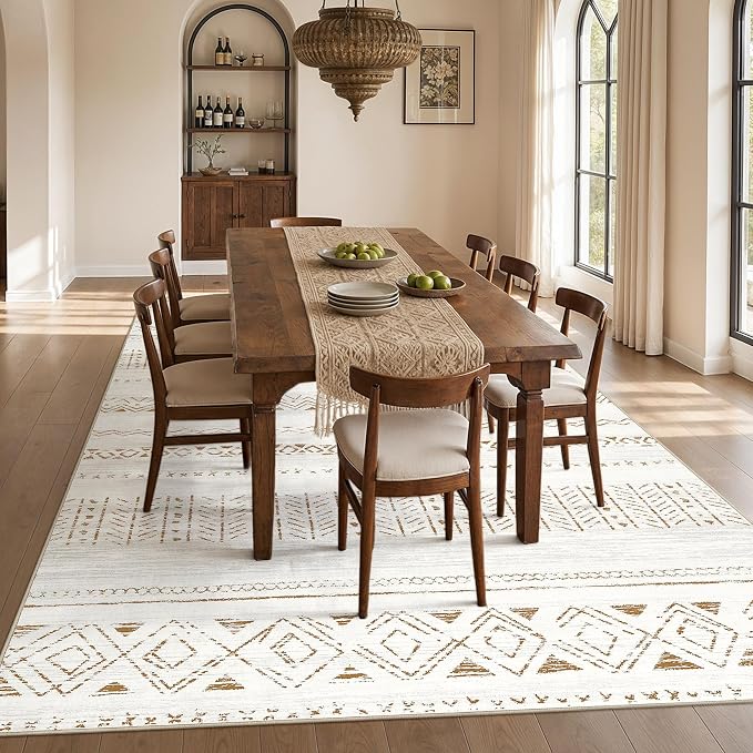 cotiled Boho 12x15 Area Rug for Living Room: Large Moroccan Washable Rug | - Image 7