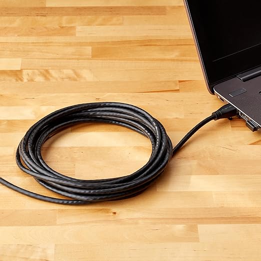 Amazon Basics RJ45 Cat 6 Ethernet Patch Cable, 1Gpbs Transfer Speed, Gold-Plated Connectors, 14 Foot for PC, TV, Tablet, Router, Printer, Black