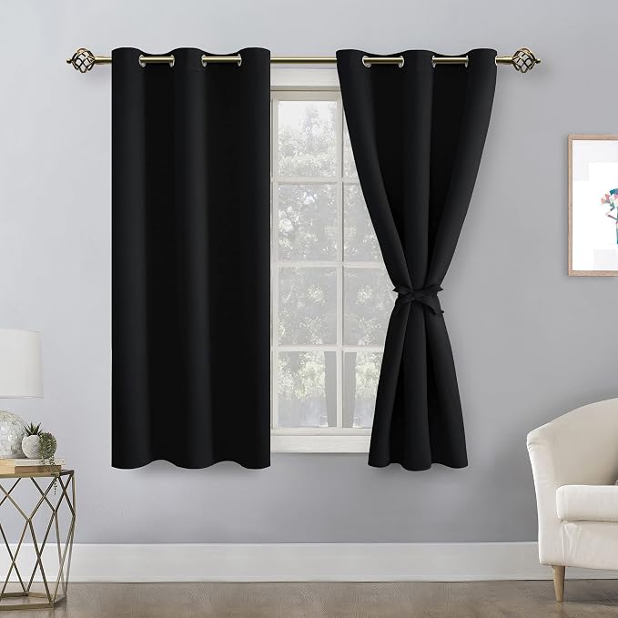 Short Blackout Curtains for Bedroom, 2 Panels, 38 x 45 Inch | Light Blocking & - Image 8