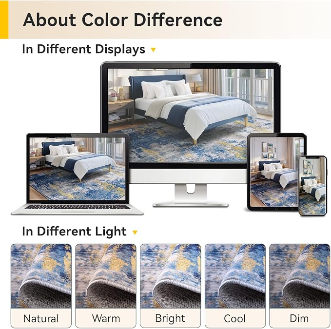 RELEANY Washable 2'x4' Abstract Area Rug - Image 9