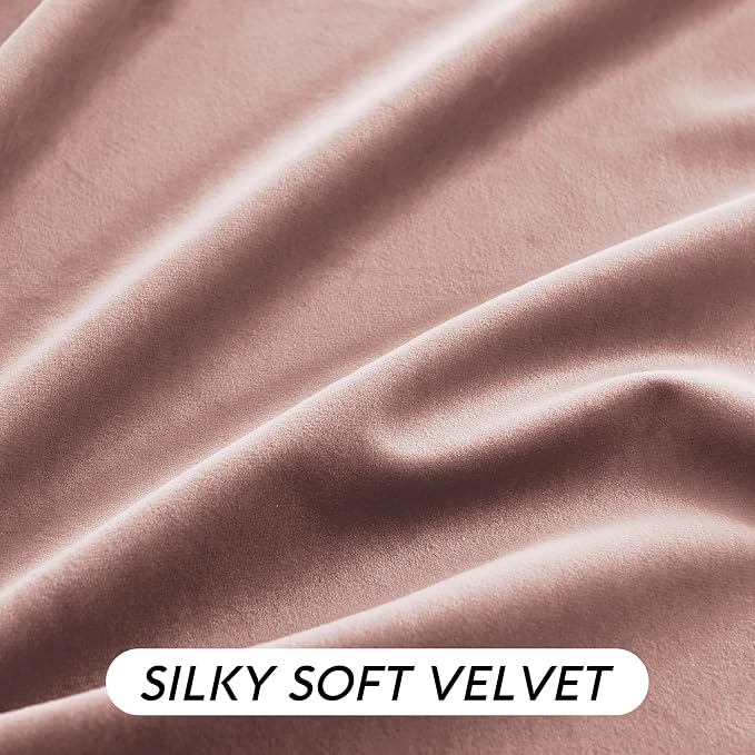 RYB HOME Dusty Pink Velvet Curtains - Image 5