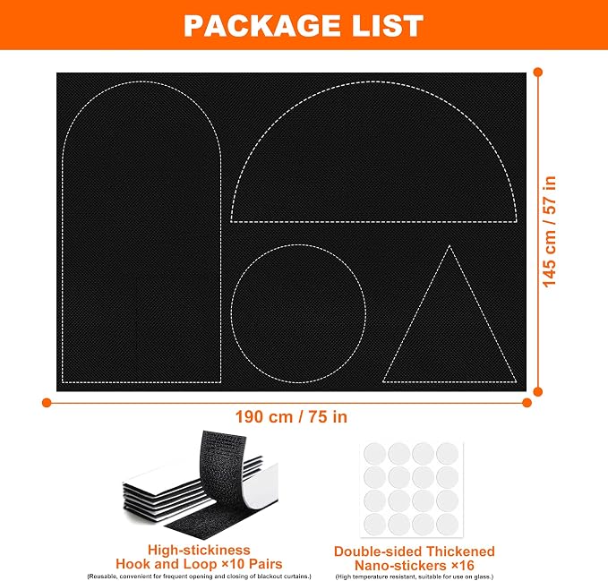 Portable Blackout Curtains for Bedroom Adhesive Thermal Window Blinds Cover | - Image 2