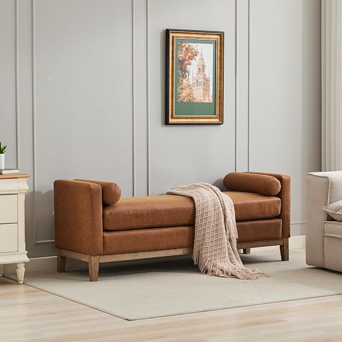 Upholstered End Bench Daybed Footrest Ottoman by WEALTHKING