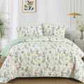 Anibedding Floral Quilt Set King Size, Flower Parrten Bedspread Bedding Set | by Anibedding