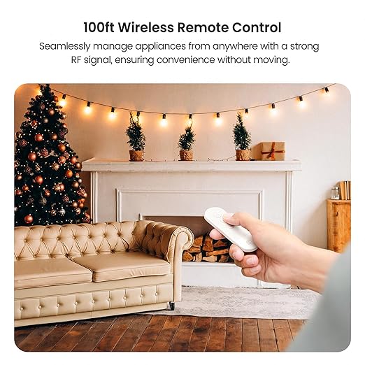 TREATLIFE 2 in 1 Dimmer Plug with Remote, No Smart Features, Wireless Remote Control Outlet, Up to 100FT Range, Plug-in Dimmer Switch for Dimmable Bulbs, String Lights, Max Power 300W