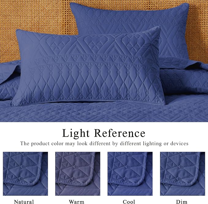 akkialla Twin Size Quilt Bedding Set, Modern Style Geoetric Pattern Coverlet Set - Image 4