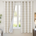Plaid Blackout Curtains for Bedroom, 52x63 Inch 2 Panels, Dark Green | Boho by Lajode