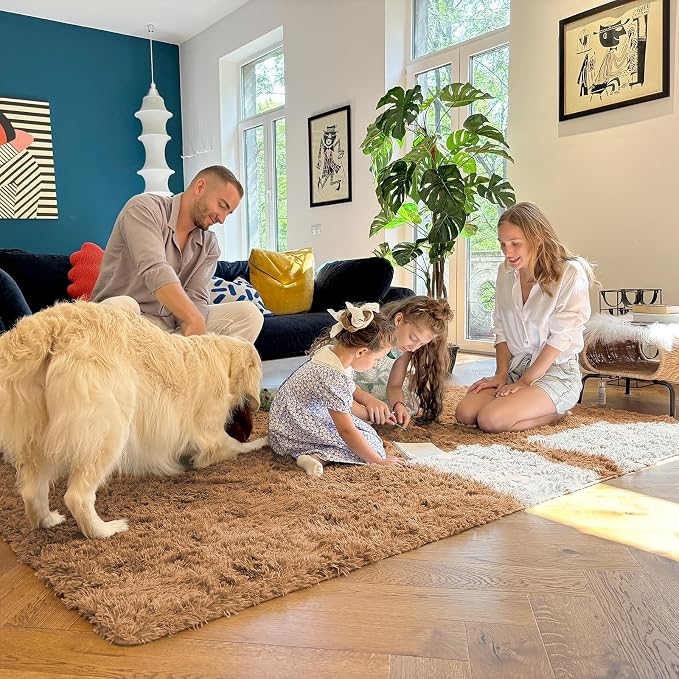 OLANLY Area Rugs for Living Room Bedroom, Machine Washable 4x5.9 ft Soft Fluffy - Image 7