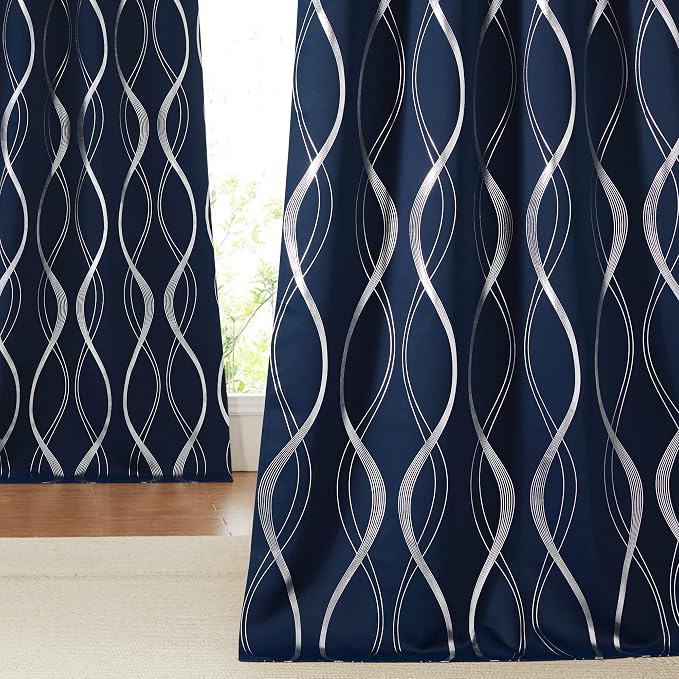 NICETOWN Blackout Curtain Panels 84 inches Long, Window Treatment Foil Printed by NICETOWN