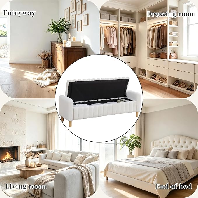 Aoiy & Wifon 63.4" W Large Storage Ottoman Bench, King Size End of Bed Storage - Image 6