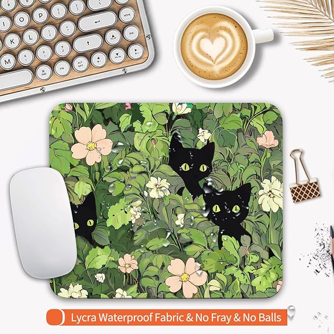 Armanza Square Mouse Pad Cute Cats,Personalized Premium-Textured Custom Mouse Mat Design,Washable Mousepad Lycra Cloth,Non-Slip Rubber Base Computer Mouse Pads for Wireless Mouse