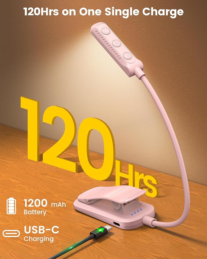 Glocusent 13 LED Book Lights for Reading at Night, Gifts for Book Lovers | - Image 5
