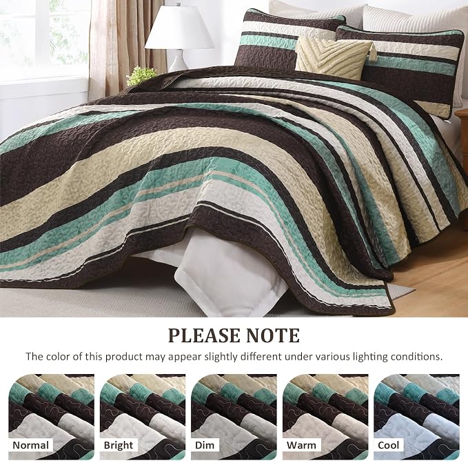 Dobuyly Queen Size Boho Quilt, Breathable All-Season, 3-Piece Fits Queen 96"x90" - Image 6