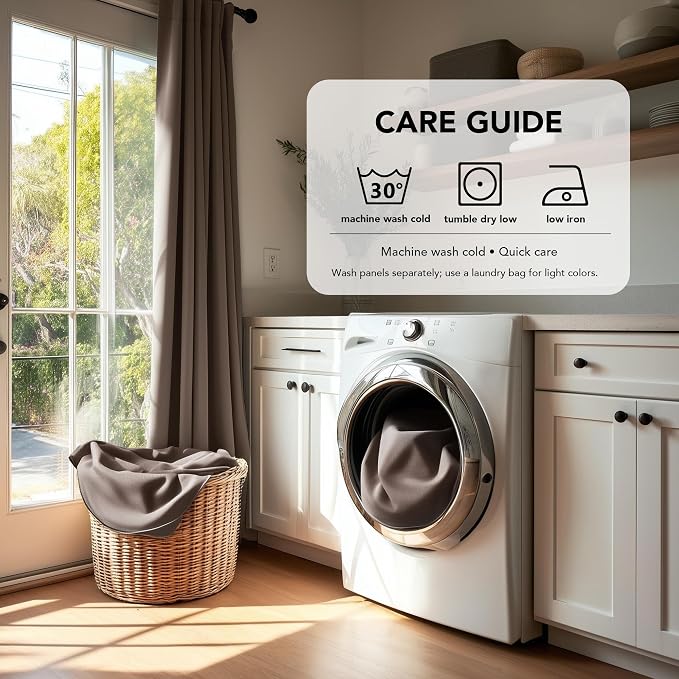 Deconovo Blackout Curtains for Bedroom 108 Inches Long | Back Tab and Rod - Image 8