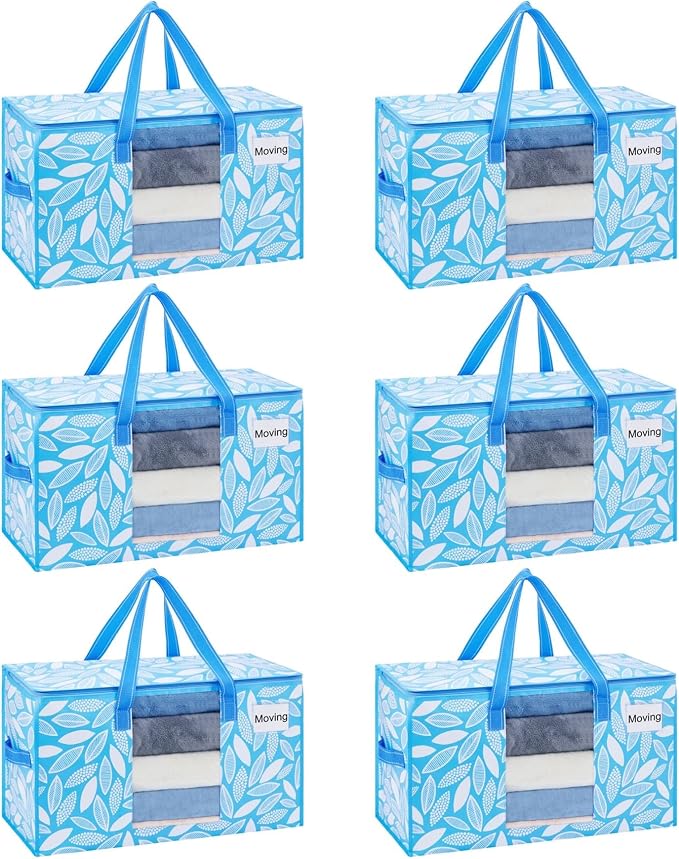 VENO Moving Bags, Wide Open Top, Spring Breeze, 6 Pack | Moving boxes by Veno