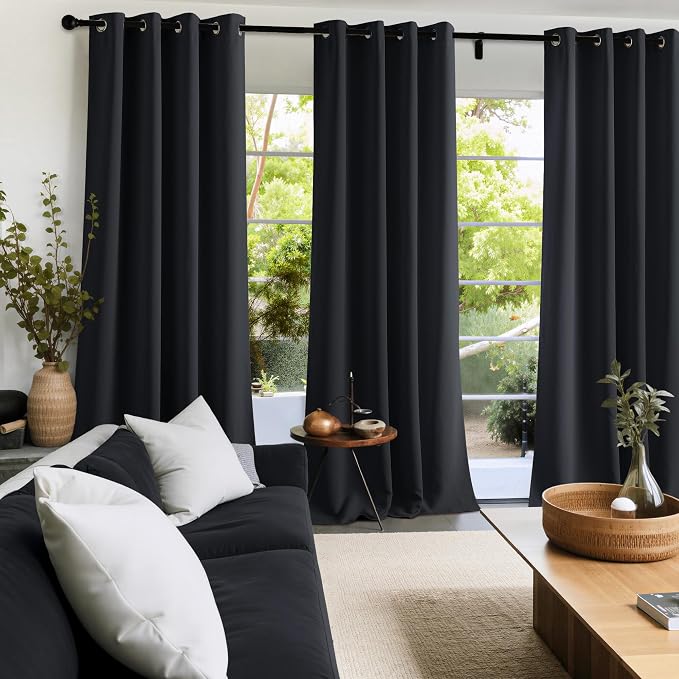 NICETOWN 100% Black Out Curtains 63 Inches Long 2 Panels - Image 8