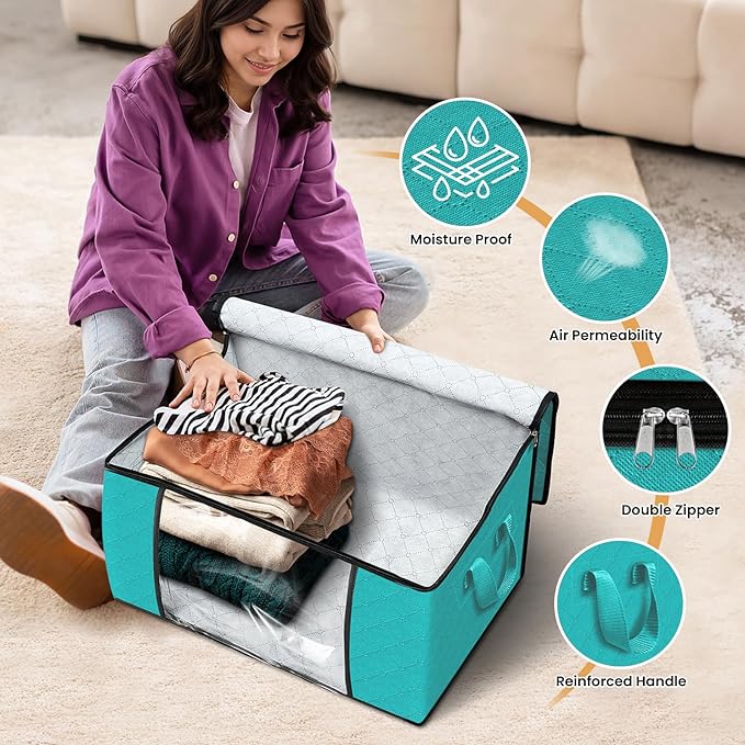 10 Pack Storage Bags for Clothes Blanket Storage Bins - Image 4