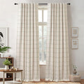 DriftAway 100% Blackout Plaid Linen Curtains W52xL96 Loden Green | 100% Blackout by DriftAway