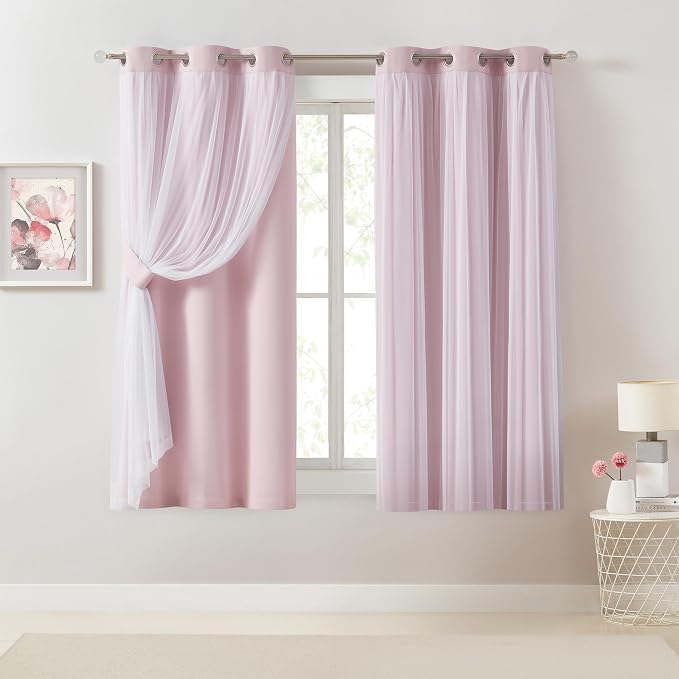 Bujasso Pink Blackout Curtains by Bujasso
