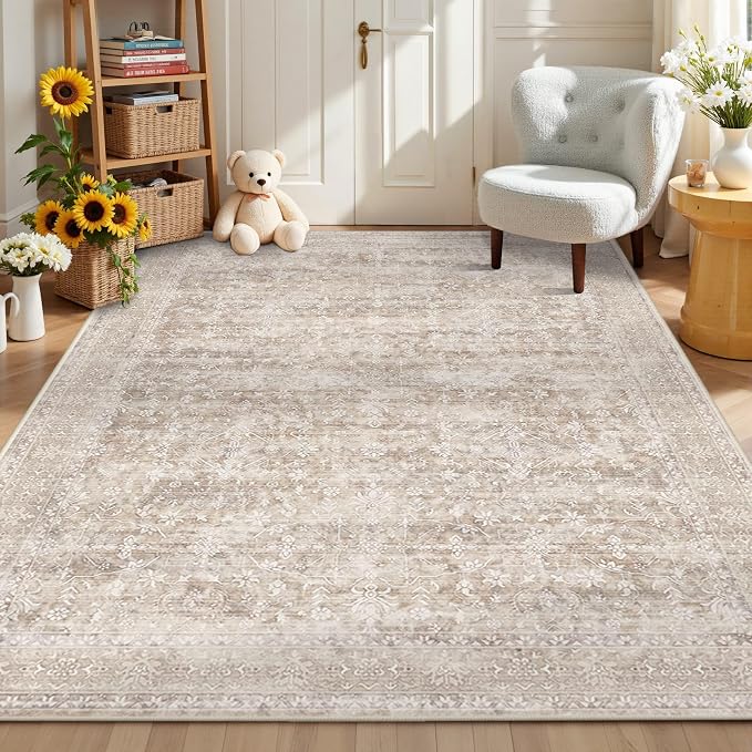 Latte&Fog 6x9 Beige Rugs for Living Room Large Netural Area Rug for Bedroom | - Image 3