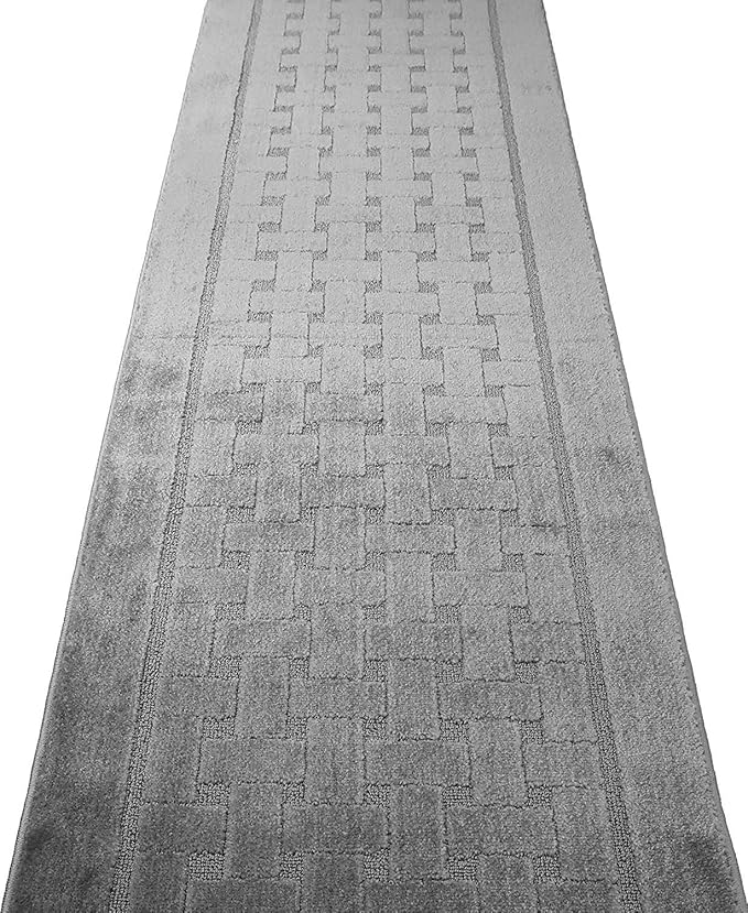 Non Slip Washable Carpet Runner Rug with Rubber Backing, Custom Floor Mat for Kitchen Hallway Stairs Bedroom Bathroom Entry, Grey, Your Choice of Length, 26 Inch X 11 feet