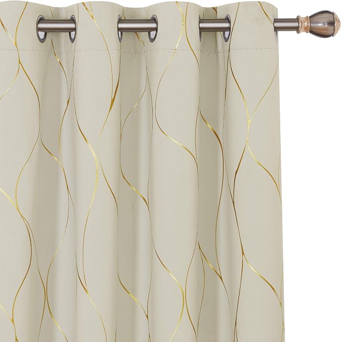 Deconovo Curtains for Living Room, Pattern Blackout Curtains 108 Inch Long | by Unknown