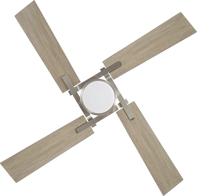 WINGBO 72 Inch Ceiling Fan with Light and Remote, 4 Plywood Blades, 6-Speed Reversible DC Motor, Dimmable, 3CCT, Farmhouse Ceiling Fan for Bedroom Living Room Kitchen, Brushed Nickel and Gray