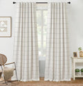 DriftAway 100% Blackout Plaid Linen Curtains 90 Inches Long 2 Panels Gray | by DriftAway
