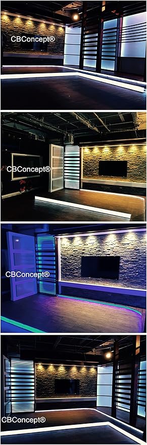CBconcept UL Listed, 6.6 Feet, 720 Lumen, 6000K Pure White, Dimmable, 110-120V AC Flexible Flat LED Strip Rope Light, 120 Units 3528 SMD LEDs, Indoor Outdoor Use, Accessories Included, Ready to use