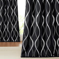 NICETOWN Blackout Curtains for Patio, Foil Printed Wave Lines Home Decoration by NICETOWN