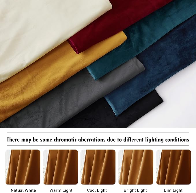 RYB HOME Fall Curtains Burnt Orange Velvet Curtains, Light Blocking, Thermal - Image 7