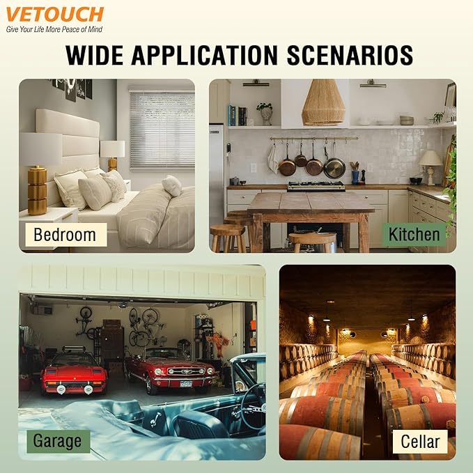 VETOUCH Plug-in Combination air Detector, 4 in 1 Combination Natural Gas and Carbon Monoxide Detector, detects CO, Gas,and Humidity Values. for Home, Bedroom, Kitchen, RV, 2 Pack
