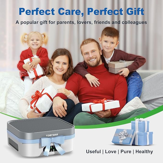 TDBYWAE Air Purifier 2 Pack for Bedroom Up to 1200 ft², H13 True HEPA Air Purifier for Pets Dust Dander Pollen Odor Smoke, with New Quiet Wind Wheel System, for Desk/Car/Travel