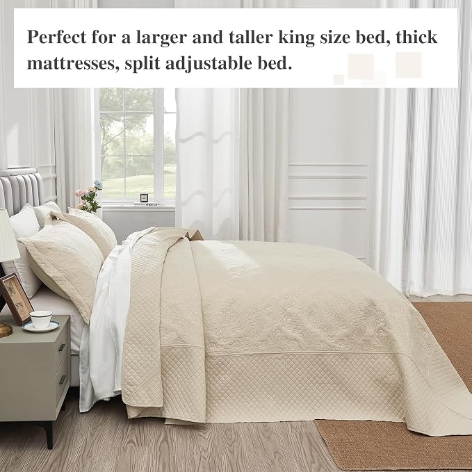 Oversized King Bedspread 138x122, California King Quilt - Image 4