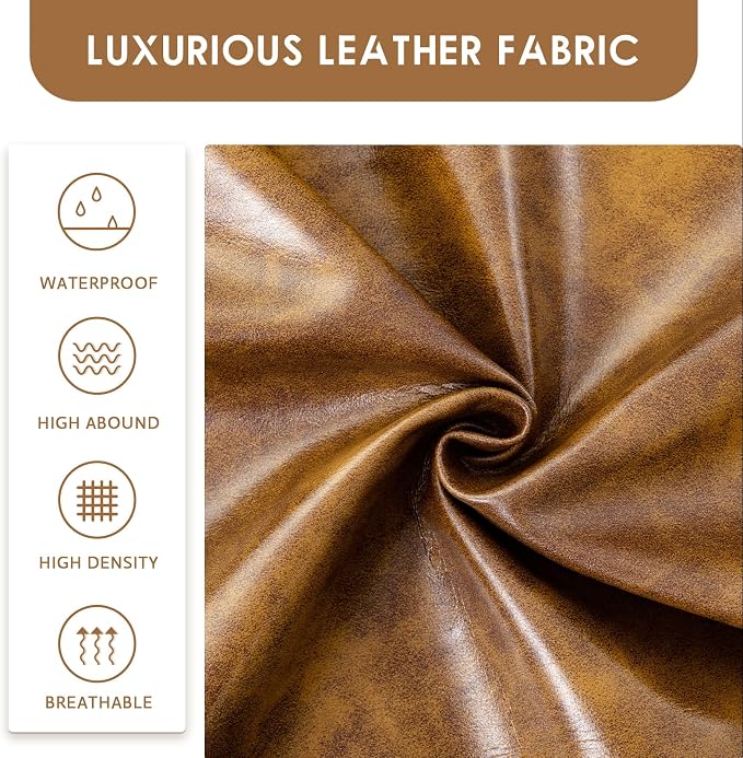 44 Inch Tufted Leather Bench, Leather Footrest Stool Bedroom Bench Seat - Image 6