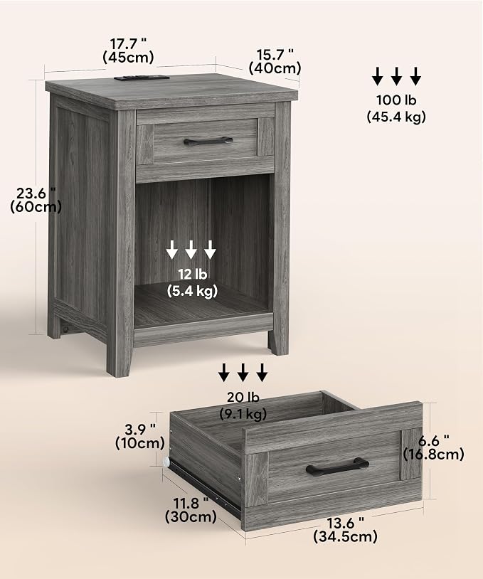 Decofy Farmhouse Nightstand - Image 3