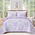 WONGS BEDDING Botanical Queen Quilt Bedding Set, 3 Pieces Bedspread, Polyester by WONGSBEDDING