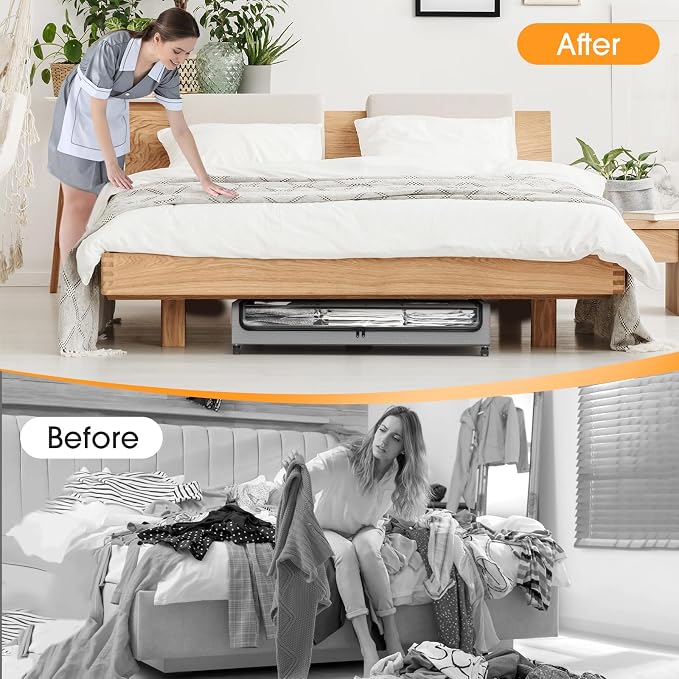 Under Bed Storage with Wheels 1Pack Storage Containers with Clear Window | - Image 6