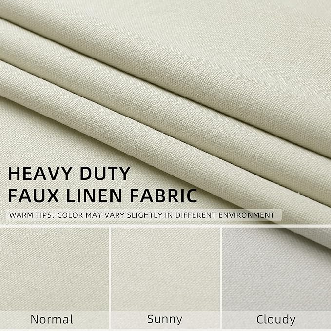 ChrisDowa 100% Blackout Iovry Solid Curtains 54 Inches Long 2 Panels for Bedroom Living Room,Farmhouse Room Darkening Thermal Insulated Soundproof Grommet Top Window Treatment Drapes,52x54