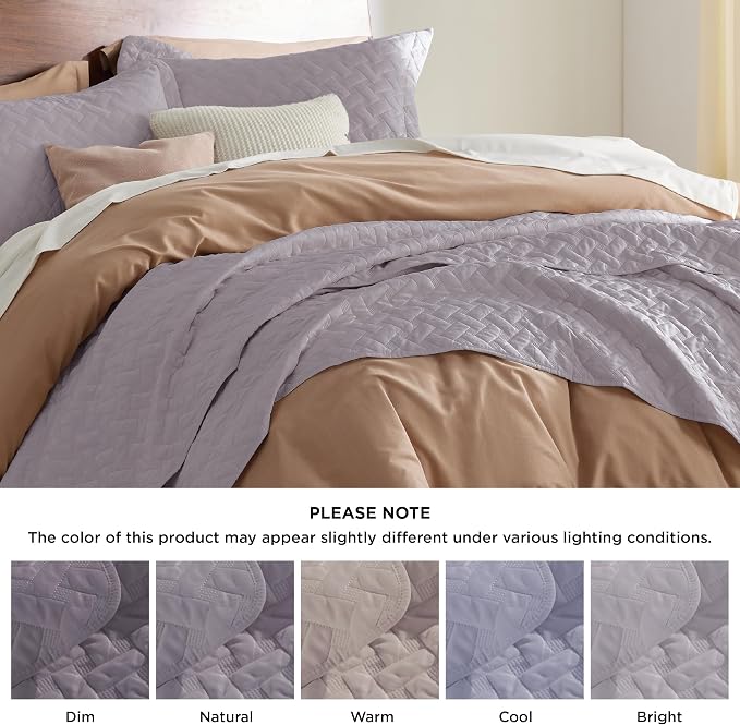 Bedsure Queen Size Quilt, Lightweight Comforter Set, Light Purple Bedspread | - Image 7