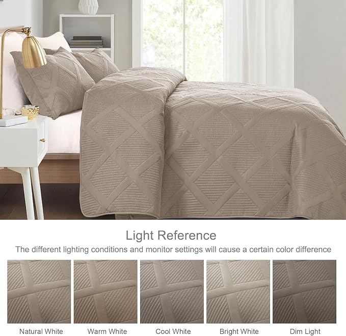 Exclusivo Mezcla Quilt King Size, Taupe | Soft Bedspreads - Image 3